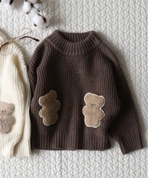 apres les cours | tiny bear アップリケニット(ニット/セーター)