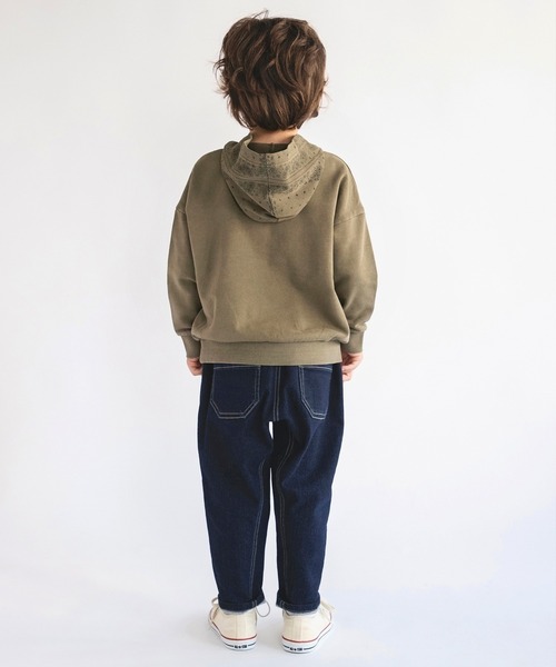 BRANSHES（ブランシェス）の「【バンダナフード】パーカー（パーカー・キッズ・カーキ/チャコールグレー・140/90/110/150/120/100/130）」の5枚目の写真