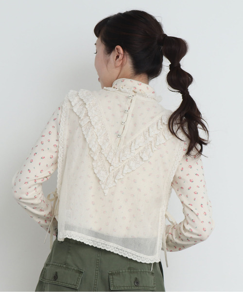 CHILD WOMAN(チャイルドウーマン)の「フライス小花プリント タートル長袖プルオーバー(Tシャツ/カットソー・レディース・アイボリー/サックスブルー/イエロー/ブルー系その他/オレンジ・FREE)」の15枚目の写真