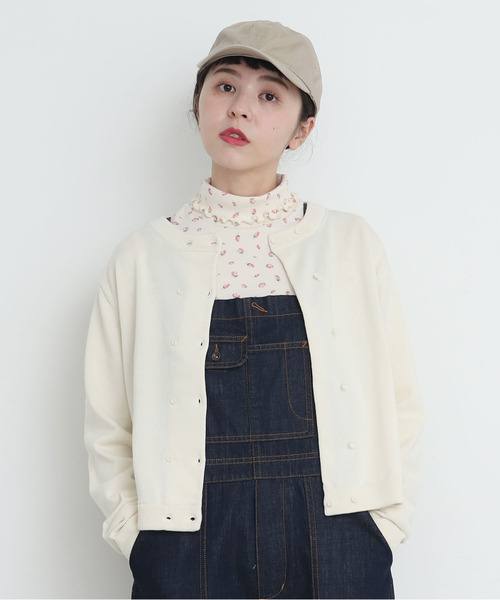 CHILD WOMAN(チャイルドウーマン)の「フライス小花プリント タートル長袖プルオーバー(Tシャツ/カットソー・レディース・アイボリー/サックスブルー/イエロー/ブルー系その他/オレンジ・FREE)」の12枚目の写真