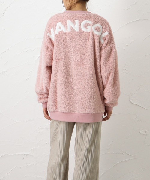 KANGOL(カンゴール)の「KANGOL カンゴール ファーフリースプルオーバー トレーナー(スウェット・レディース・ブラック/ベージュ/ブラウン/ピンク・M/L)」の4枚目の写真