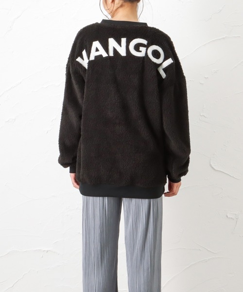 KANGOL(カンゴール)の「KANGOL カンゴール ファーフリースプルオーバー トレーナー(スウェット・レディース・ブラック/ベージュ/ブラウン/ピンク・M/L)」の1枚目の写真
