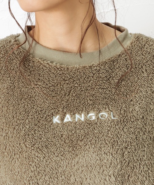 KANGOL(カンゴール)の「KANGOL カンゴール ファーフリースプルオーバー トレーナー(スウェット・レディース・ブラック/ベージュ/ブラウン/ピンク・M/L)」の14枚目の写真