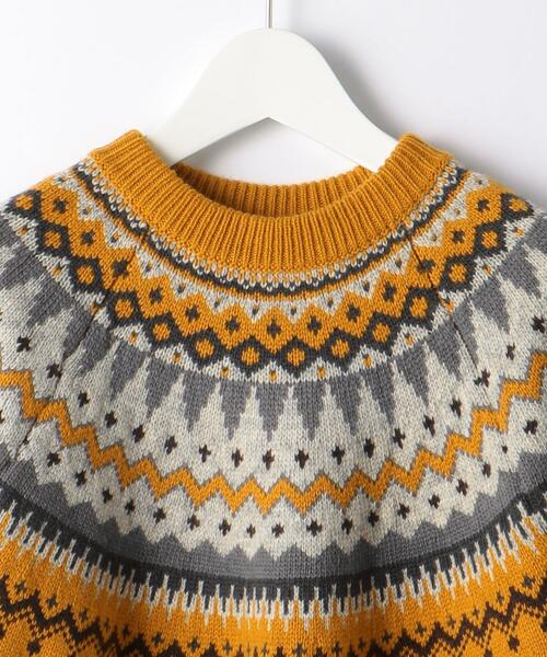 green label relaxing(グリーンレーベルリラクシング)の「求心 ジャカード クルーネック ニット(ニット/セーター・メンズ・ライトグレー/ブラック/イエロー・S/M/L/XL)」の17枚目の写真