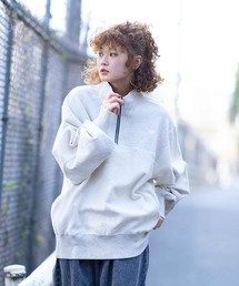 X-girl | PANELLED HALF ZIP SWEAT TOP(スウェット)