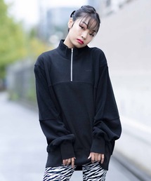 X-girl | PANELLED HALF ZIP SWEAT TOP(スウェット)