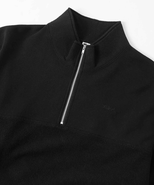 X-girl(エックスガール)の「PANELLED HALF ZIP SWEAT TOP(スウェット・レディース・イエロー/ブラック/アッシュ・M/S)」の11枚目の写真