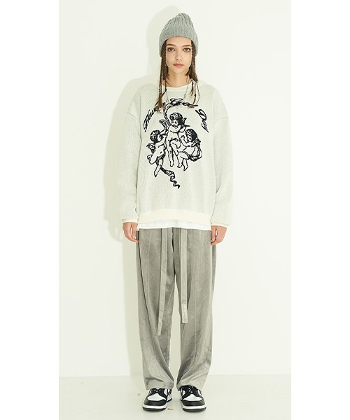 HARSH AND CRUEL(ハーシュアンドクルーエル)の「グラフィック刺繍 ニットセーター HC21AW06【Harsh and Cruel】(ニット/セーター・メンズ・ブラック/ホワイト・L/M/XL/S)」の19枚目の写真