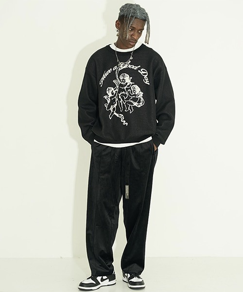 HARSH AND CRUEL(ハーシュアンドクルーエル)の「グラフィック刺繍 ニットセーター HC21AW06【Harsh and Cruel】(ニット/セーター・メンズ・ブラック/ホワイト・L/M/XL/S)」の11枚目の写真