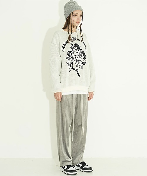 HARSH AND CRUEL(ハーシュアンドクルーエル)の「グラフィック刺繍 ニットセーター HC21AW06【Harsh and Cruel】(ニット/セーター・メンズ・ブラック/ホワイト・L/M/XL/S)」の7枚目の写真