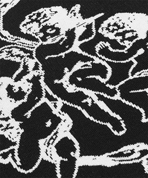 HARSH AND CRUEL(ハーシュアンドクルーエル)の「グラフィック刺繍 ニットセーター HC21AW06【Harsh and Cruel】(ニット/セーター・メンズ・ブラック/ホワイト・L/M/XL/S)」の3枚目の写真