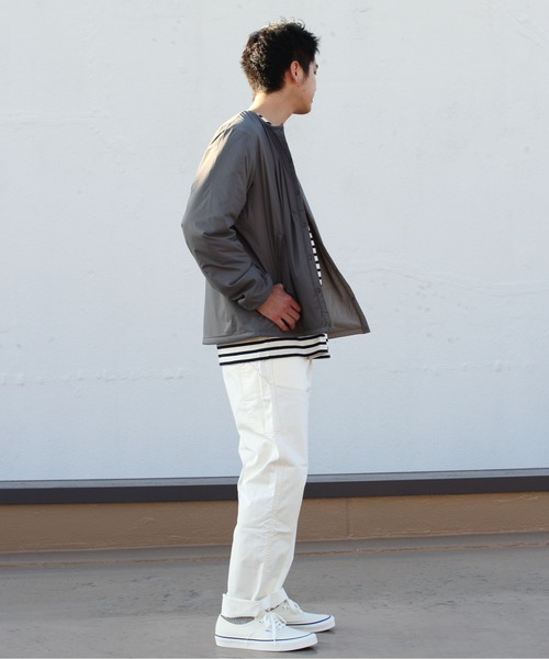 DANTON(ダントン)の「DANTON/ダントン インサレーションジャケット INSULATION JACKET(メンズ)DT-A0129 SBT(ノーカラージャケット・メンズ・オリーブ/ブラック/ネイビー/ライトベージュ/セージグリーン/グレー/ライトグレー・M/L/XL)」の21枚目の写真