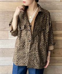 《追加》《別注》【CAL O LINE】UTLITY JK LEOPARD：ジャケット◆