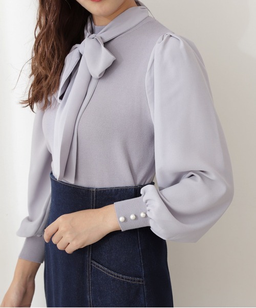 PROPORTION BODY DRESSING（プロポーションボディドレッシング）の「ボウタイリボンニット / 1212170105（ニット/セーター・レディース・パープル/オフホワイト/ライトグリーン・FREE）」の10枚目の写真