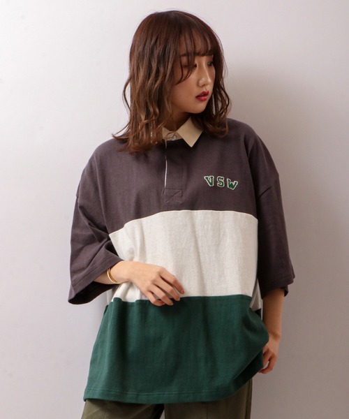 VISION STREET WEAR(ヴィジョンストリートウェア)の「VISION STREET WEAR コットンラガーポロシャツ(ポロシャツ・メンズ・グレー系その他/ネイビー/グリーン・LL/M/L)」の4枚目の写真