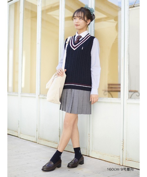 EASTBOY（イーストボーイ）の「【レジメ×紋章ネクタイ】 制服 高校生 中学生 通学 スクール JK（ネクタイ・キッズ・ボルドー/グレー系その他4/ベージュ系その他7/ブルー系その他5・F）」の7枚目の写真