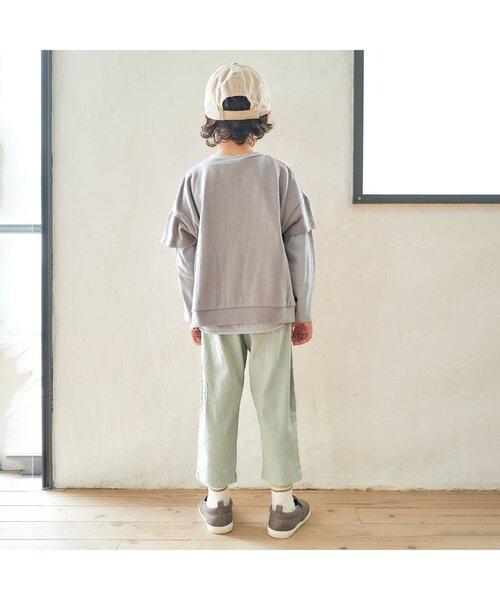 apres les cours（アプレレクール）の「/アップリケロゴ2PセットTシャツ（Tシャツ/カットソー・キッズ・ベージュ/グレー・90/100/110/120/80/130/140）」の7枚目の写真