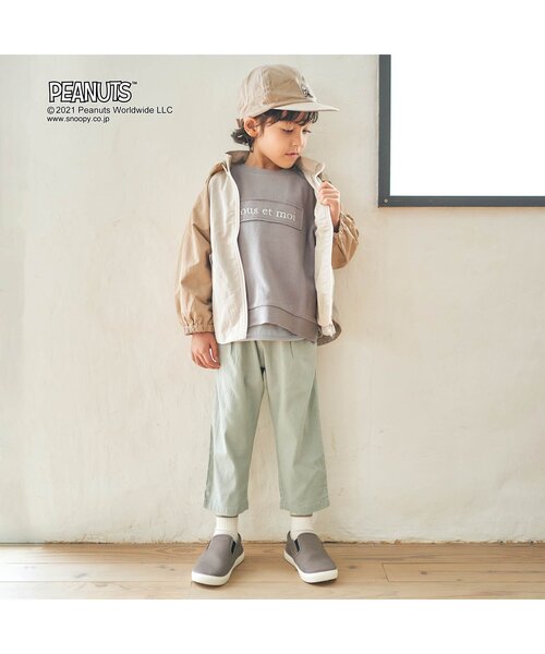 apres les cours（アプレレクール）の「/アップリケロゴ2PセットTシャツ（Tシャツ/カットソー・キッズ・ベージュ/グレー・90/100/110/120/80/130/140）」の8枚目の写真