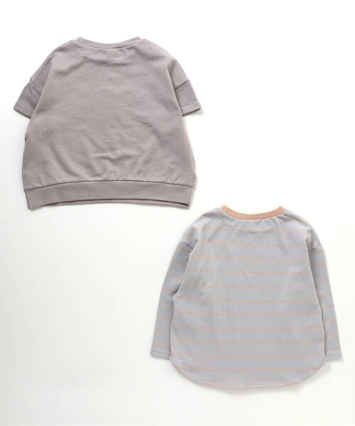 apres les cours（アプレレクール）の「/アップリケロゴ2PセットTシャツ（Tシャツ/カットソー・キッズ・ベージュ/グレー・90/100/110/120/80/130/140）」の19枚目の写真