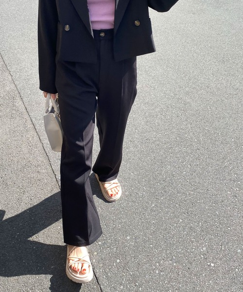 archives(アルシーヴ)の「【setupにも】タックストレートパンツ(その他パンツ・レディース・ブラック/オレンジ/アイボリー/ラベンダー/グリーン系その他・MEDIUM)」の3枚目の写真