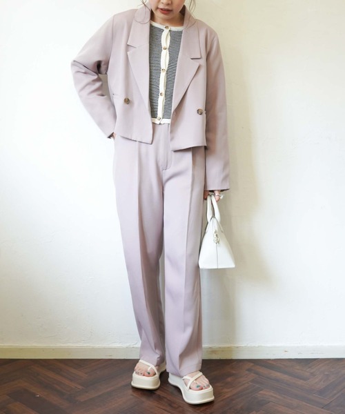 archives(アルシーヴ)の「【setupにも】タックストレートパンツ(その他パンツ・レディース・ブラック/オレンジ/アイボリー/ラベンダー/グリーン系その他・MEDIUM)」の17枚目の写真