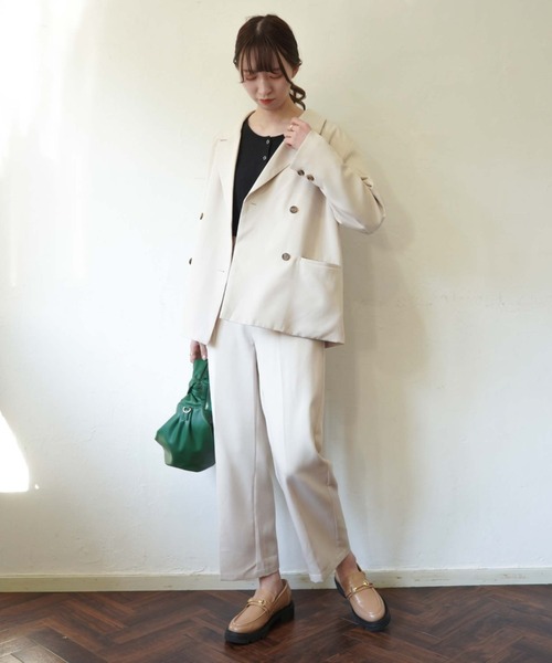 archives(アルシーヴ)の「【setupにも】タックストレートパンツ(その他パンツ・レディース・ブラック/オレンジ/アイボリー/ラベンダー/グリーン系その他・MEDIUM)」の7枚目の写真