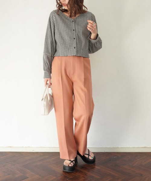 archives(アルシーヴ)の「【setupにも】タックストレートパンツ(その他パンツ・レディース・ブラック/オレンジ/アイボリー/ラベンダー/グリーン系その他・MEDIUM)」の10枚目の写真