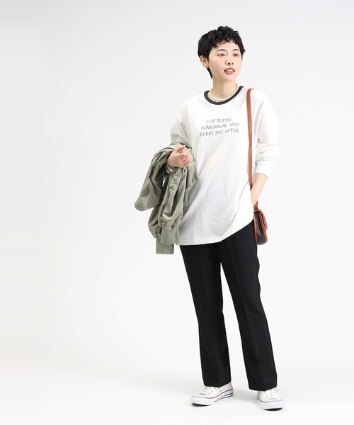 Right-on（ライトオン）の「【HONEYSUCKLE ROSE】リンガープリントロンＴ（Tシャツ/カットソー・レディース・レッド/ネイビー・M/L）」の5枚目の写真