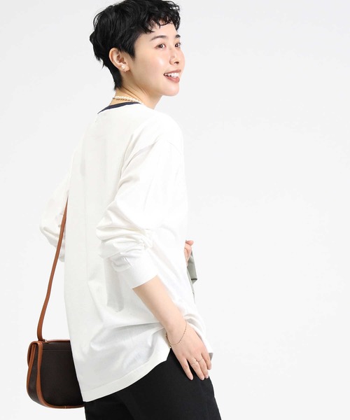 Right-on（ライトオン）の「【HONEYSUCKLE ROSE】リンガープリントロンＴ（Tシャツ/カットソー・レディース・レッド/ネイビー・M/L）」の7枚目の写真