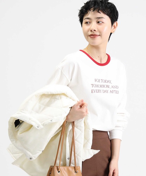 Right-on（ライトオン）の「【HONEYSUCKLE ROSE】リンガープリントロンＴ（Tシャツ/カットソー・レディース・レッド/ネイビー・M/L）」の10枚目の写真