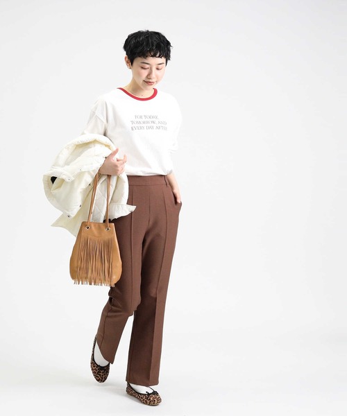 Right-on（ライトオン）の「【HONEYSUCKLE ROSE】リンガープリントロンＴ（Tシャツ/カットソー・レディース・レッド/ネイビー・M/L）」の8枚目の写真