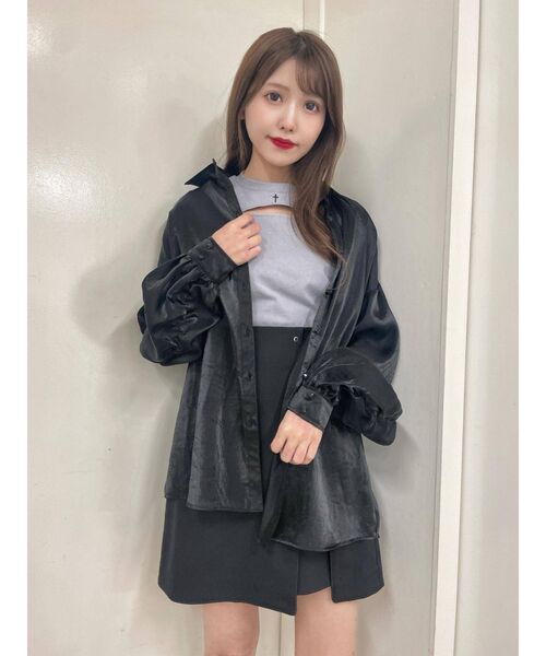 EATME（イートミー）の「BIGリボンシアーブラウス（シャツ/ブラウス・レディース・ブラック/ピンク/ブルー・FREE）」の15枚目の写真