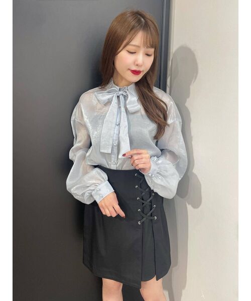 EATME（イートミー）の「BIGリボンシアーブラウス（シャツ/ブラウス・レディース・ブラック/ピンク/ブルー・FREE）」の17枚目の写真