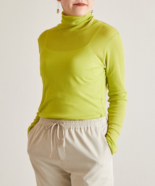 BEARDSLEY（ビアズリー）の「コナユキテレコハイネック（Tシャツ/カットソー・レディース・イエロー/ブルー/ライトグレー/ブラック/ネイビー・FREE）」の9枚目の写真