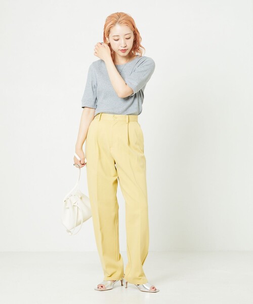 ▽【WEB限定】ポンチテーパードスラックス