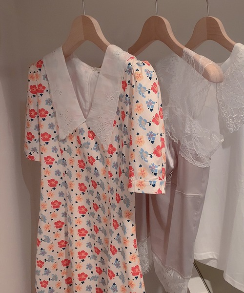 lissi Boutique（リージーブティック）の「【lissi Boutique】ヴィンテージ襟花柄ワンピース（ワンピース・レディース・レッド・FREE）」の7枚目の写真
