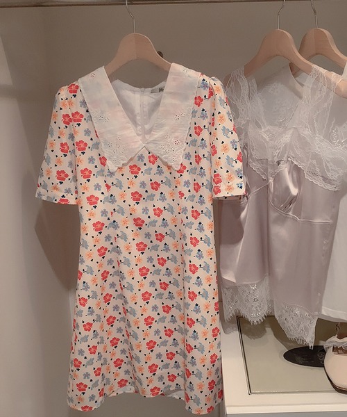 lissi Boutique（リージーブティック）の「【lissi Boutique】ヴィンテージ襟花柄ワンピース（ワンピース・レディース・レッド・FREE）」の10枚目の写真