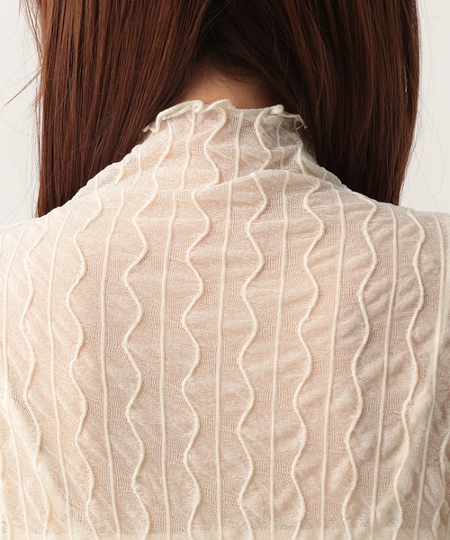 Heather(ヘザー)の「ウネウネシアーカットソー 276040(Tシャツ/カットソー・レディース・ブラック/オレンジ/アイボリー/グリーン/ピンク/チェリーピンク・FREE)」の19枚目の写真