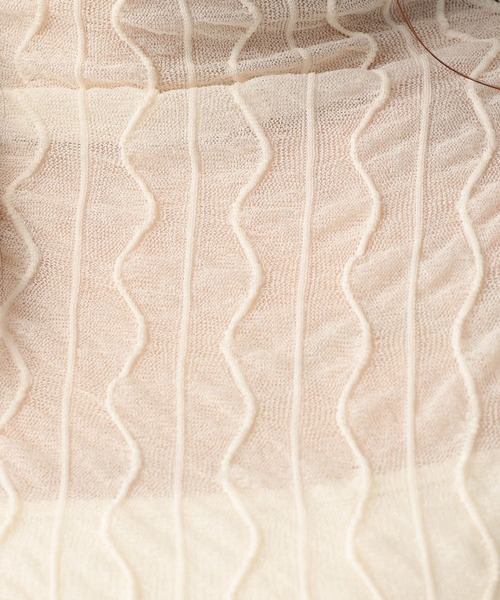 Heather(ヘザー)の「ウネウネシアーカットソー 276040(Tシャツ/カットソー・レディース・ブラック/オレンジ/アイボリー/グリーン/ピンク/チェリーピンク・FREE)」の14枚目の写真