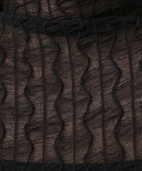 Heather(ヘザー)の「ウネウネシアーカットソー 276040(Tシャツ/カットソー・レディース・ブラック/オレンジ/アイボリー/グリーン/ピンク/チェリーピンク・FREE)」の16枚目の写真