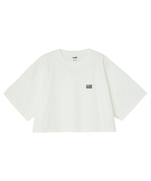 X-girl（エックスガール）の「BOX LOGO S/S WIDE TEE/ボックスロゴ　ワイドTシャツ（Tシャツ/カットソー・レディース・ライトブルー/ライトグリーン/ホワイト/チャコール・M/S）」の16枚目の写真
