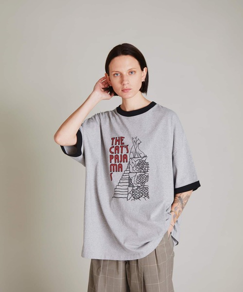 F/CE. （エフシーイー）の「F/CE. CAT RINGER T-SHIRT / エフシーイー キャット リンガーTシャツ（Tシャツ/カットソー・レディース・ホワイト/グレー/ブルー・SMALL/MEDIUM/LARGE）」の2枚目の写真