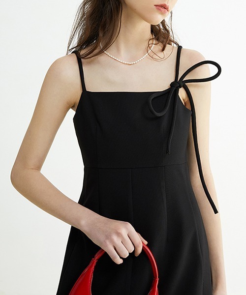 Fano Studios] 22ss 灰色 リボンワンピース ワンピース 