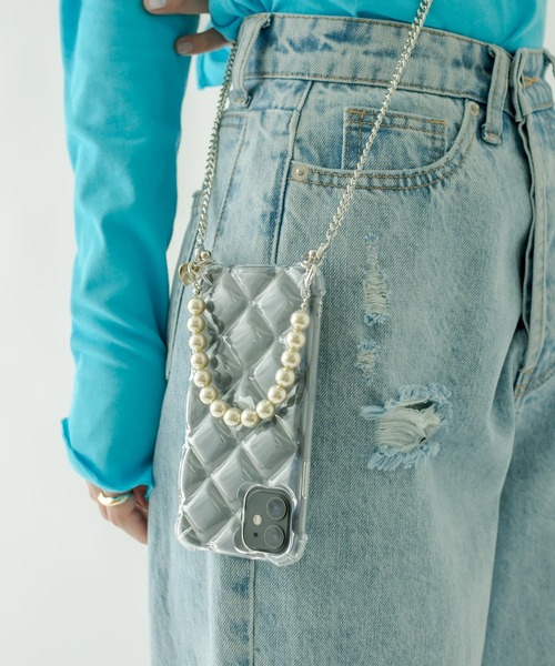 mystic(ミスティック)の「【新色追加!】Lara キルティングスマホショルダー (iphone13対応)(スマホケース/カバー・レディース・シルバー/クリア/アイボリー/ブラック・ONE SIZE)」の11枚目の写真