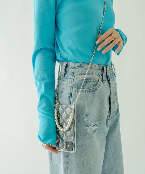 mystic(ミスティック)の「【新色追加!】Lara キルティングスマホショルダー (iphone13対応)(スマホケース/カバー・レディース・シルバー/クリア/アイボリー/ブラック・ONE SIZE)」の12枚目の写真