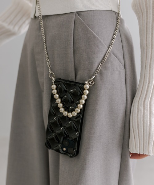 mystic(ミスティック)の「【新色追加!】Lara キルティングスマホショルダー (iphone13対応)(スマホケース/カバー・レディース・シルバー/クリア/アイボリー/ブラック・ONE SIZE)」の16枚目の写真