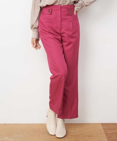 A de a.v.v(アードアー・ヴェ・ヴェ)の「カラーフレアーパンツ(その他パンツ・レディース・グリーン/ブラック/ピンク・SMALL/MEDIUM/38/36)」の14枚目の写真