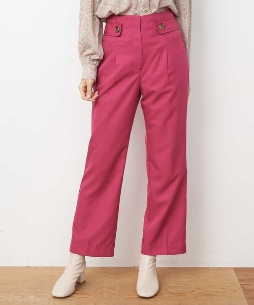 A de a.v.v(アードアー・ヴェ・ヴェ)の「カラーフレアーパンツ(その他パンツ・レディース・グリーン/ブラック/ピンク・SMALL/MEDIUM/38/36)」の16枚目の写真