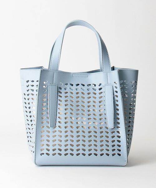 BEAUTY&YOUTH UNITED ARROWS(ビューティーアンドユースユナイテッドアローズ)の「BY パンチング スクエア トートバッグ -3WAY-(ショルダーバッグ・レディース・ホワイト/ライトブルー/シルバー・FREE)」の12枚目の写真