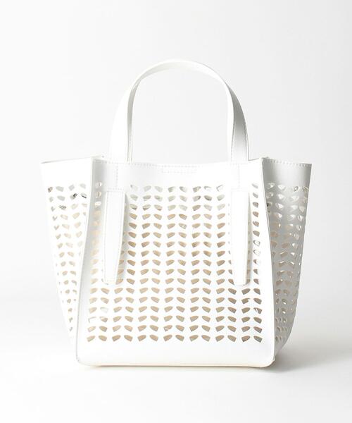 BEAUTY&YOUTH UNITED ARROWS(ビューティーアンドユースユナイテッドアローズ)の「BY パンチング スクエア トートバッグ -3WAY-(ショルダーバッグ・レディース・ホワイト/ライトブルー/シルバー・FREE)」の7枚目の写真